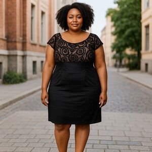 TADASHI SHOJI OT85851MQ RUCHED FLORAL LACE SCOOP NECK CAP SLEEVE SHEATH DRESS